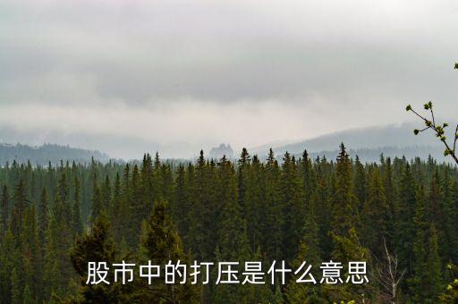 股票打壓是什么意思，股市中的打壓是什么意思