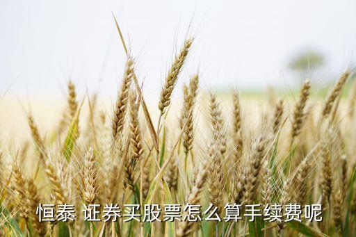  恒泰 證券買(mǎi)股票怎么算手續(xù)費(fèi)呢