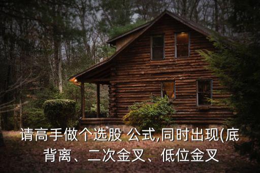 請高手做個選股 公式,同時出現(xiàn)(底 背離、二次金叉、低位金叉