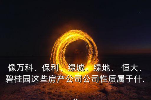 像萬科、保利、綠城、綠地、 恒大、碧桂園這些房產公司公司性質屬于什...