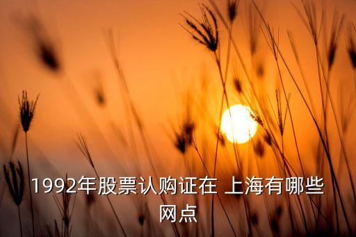 1992年股票認(rèn)購(gòu)證在 上海有哪些網(wǎng)點(diǎn)