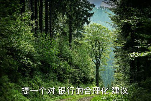 提一個(gè)對 銀行的合理化 建議
