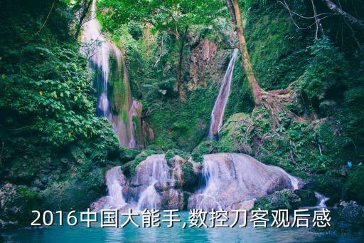 2016中國大能手,數控刀客觀后感