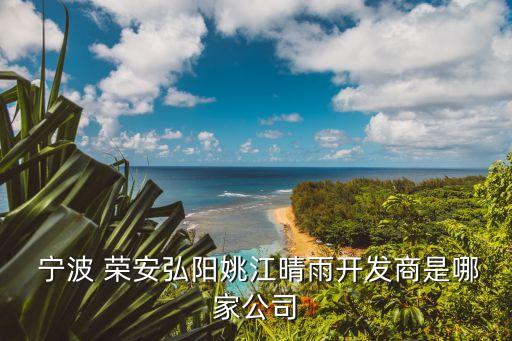  寧波 榮安弘陽(yáng)姚江晴雨開(kāi)發(fā)商是哪家公司