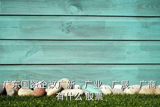 廣東國資企改廣新、廣業(yè)、廣晟、廣商有什么 股票