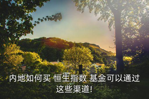 內(nèi)地如何買 恒生指數(shù) 基金可以通過(guò)這些渠道!