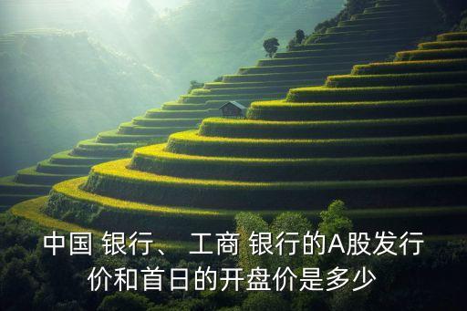 中國 銀行、 工商 銀行的A股發(fā)行價和首日的開盤價是多少