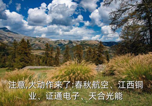 注意,大動作來了:春秋航空、江西銅業(yè)、證通電子、天合光能
