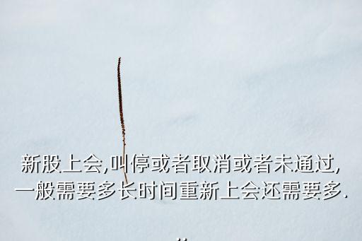 新股上會(huì),叫?；蛘呷∠蛘呶赐ㄟ^(guò),一般需要多長(zhǎng)時(shí)間重新上會(huì)還需要多...