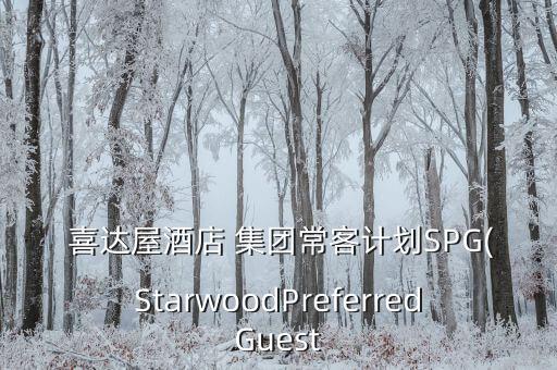  喜達屋酒店 集團?？陀媱漇PG(StarwoodPreferredGuest