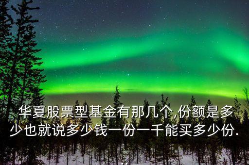  華夏股票型基金有那幾個(gè),份額是多少也就說(shuō)多少錢一份一千能買多少份...