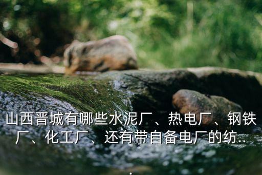 山西晉城有哪些水泥廠、熱電廠、鋼鐵廠、化工廠、還有帶自備電廠的紡...