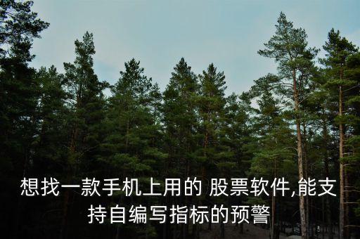 想找一款手機(jī)上用的 股票軟件,能支持自編寫(xiě)指標(biāo)的預(yù)警