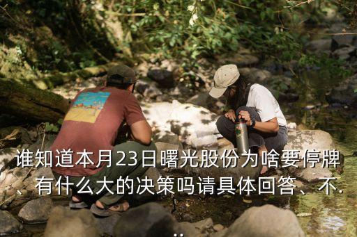 誰知道本月23日曙光股份為啥要停牌、有什么大的決策嗎請具體回答、不...