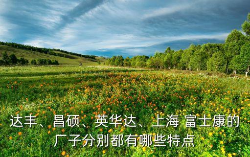 達(dá)豐、昌碩、英華達(dá)、上海 富士康的廠子分別都有哪些特點(diǎn)