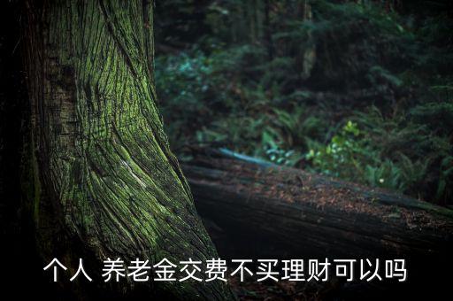 個人 養(yǎng)老金交費(fèi)不買理財(cái)可以嗎
