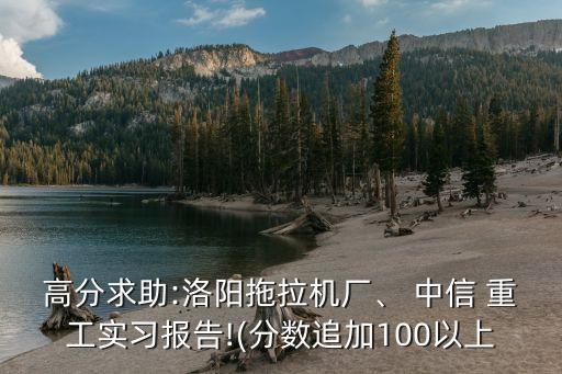 高分求助:洛陽拖拉機(jī)廠、 中信 重工實(shí)習(xí)報(bào)告!(分?jǐn)?shù)追加100以上
