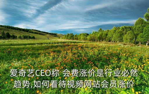 愛奇藝CEO稱 會費(fèi)漲價(jià)是行業(yè)必然趨勢,如何看待視頻網(wǎng)站會員漲價(jià)