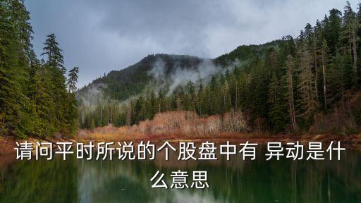 請問平時(shí)所說的個(gè)股盤中有 異動(dòng)是什么意思