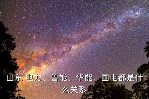 山東 電力、魯能、華能、國電都是什么關(guān)系