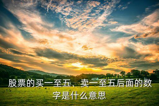  股票的買一至五、賣一至五后面的數(shù)字是什么意思