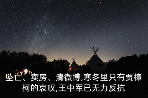 墜亡、賣房、清微博,寒冬里只有賈樟柯的哀嘆,王中軍已無(wú)力反抗