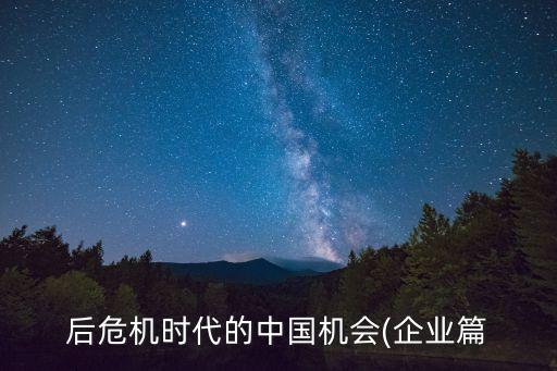 后危機(jī)時代的中國機(jī)會(企業(yè)篇