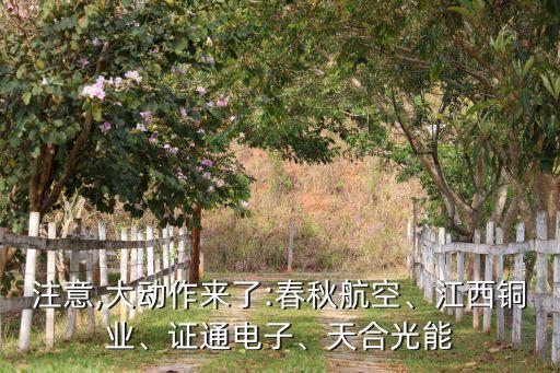 注意,大動作來了:春秋航空、江西銅業(yè)、證通電子、天合光能