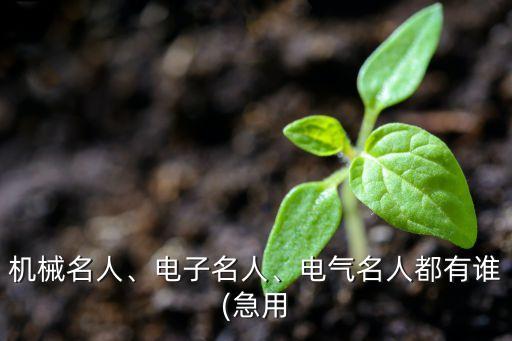 機(jī)械名人、電子名人、電氣名人都有誰(急用