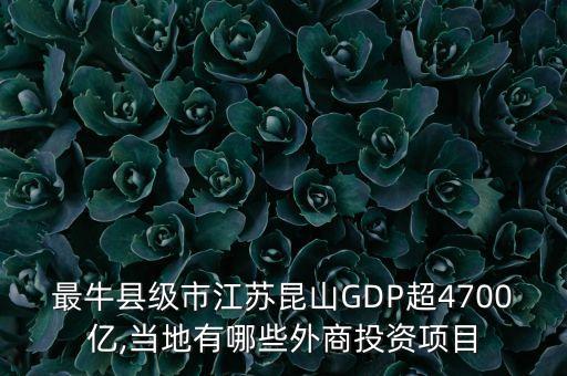 最?？h級市江蘇昆山GDP超4700億,當(dāng)?shù)赜心男┩馍掏顿Y項(xiàng)目