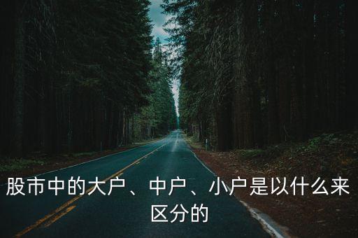 股市中的大戶、中戶、小戶是以什么來區(qū)分的