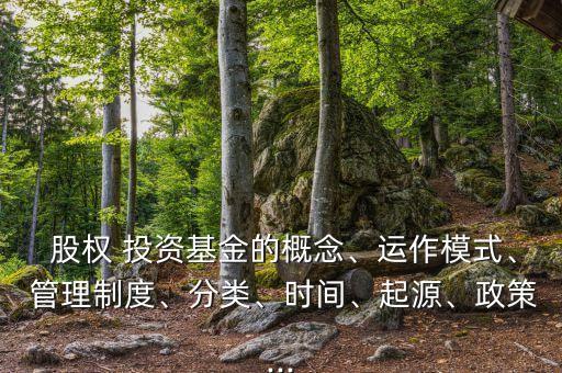  股權(quán) 投資基金的概念、運(yùn)作模式、 管理制度、分類、時(shí)間、起源、政策...