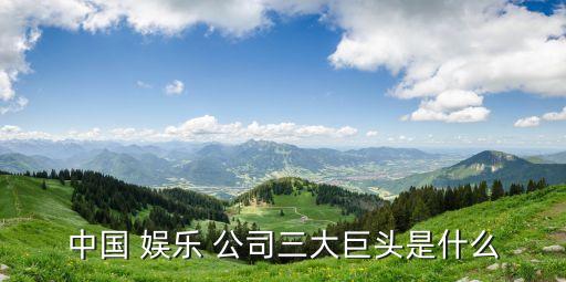 中國(guó) 娛樂 公司三大巨頭是什么
