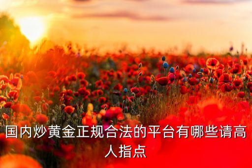 國內(nèi)炒黃金正規(guī)合法的平臺(tái)有哪些請(qǐng)高人指點(diǎn)