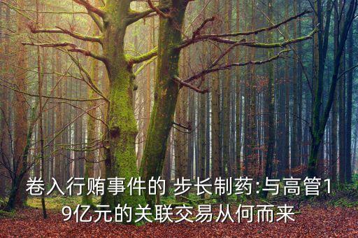 卷入行賄事件的 步長(zhǎng)制藥:與高管19億元的關(guān)聯(lián)交易從何而來