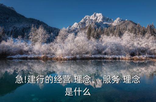 急!建行的經(jīng)營 理念、 服務(wù) 理念是什么