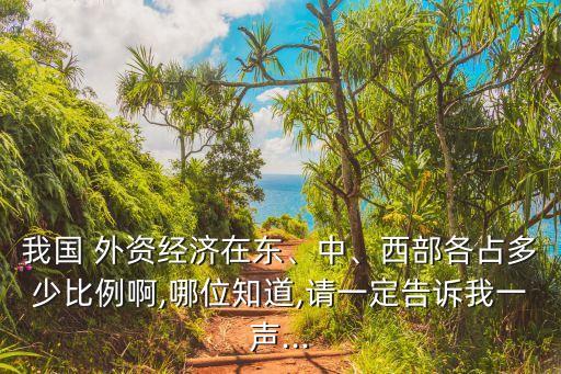我國 外資經(jīng)濟(jì)在東、中、西部各占多少比例啊,哪位知道,請(qǐng)一定告訴我一聲...