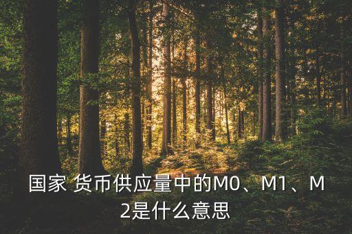 國家 貨幣供應量中的M0、M1、M2是什么意思