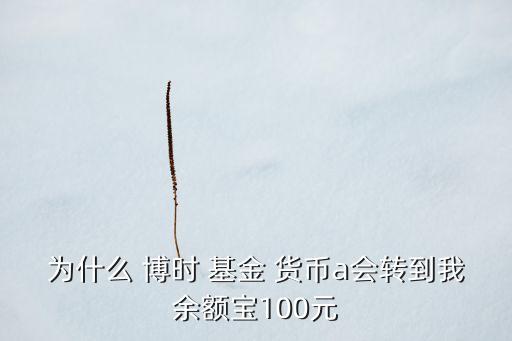 為什么 博時 基金 貨幣a會轉到我余額寶100元