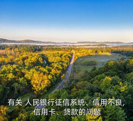 有關(guān) 人民銀行征信系統(tǒng)、信用不良, 信用卡、貸款的問題