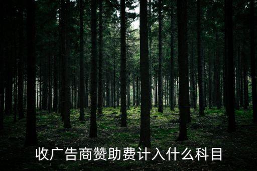 收廣告商贊助費(fèi)計入什么科目