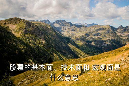  股票的基本面、技術(shù)面和 宏觀面是什么意思