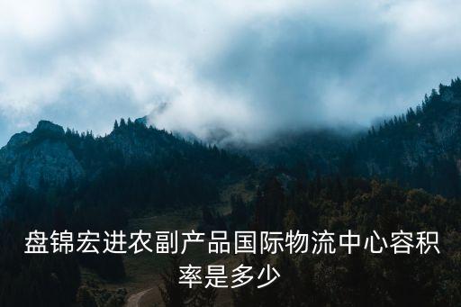  盤(pán)錦宏進(jìn)農(nóng)副產(chǎn)品國(guó)際物流中心容積率是多少