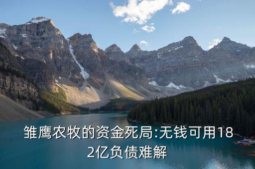  雛鷹農(nóng)牧的資金死局:無(wú)錢(qián)可用182億負(fù)債難解