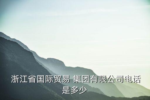  浙江省國(guó)際貿(mào)易 集團(tuán)有限公司電話是多少