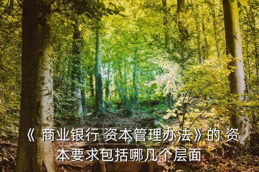 《 商業(yè)銀行 資本管理辦法》的 資本要求包括哪幾個層面