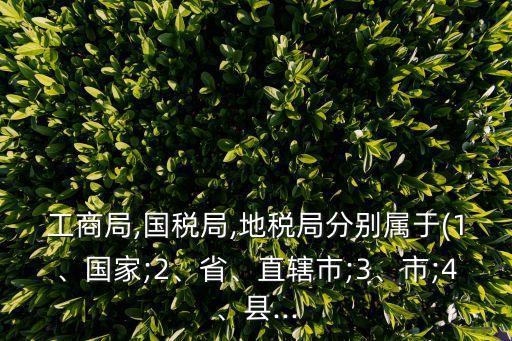 工商局,國稅局,地稅局分別屬于(1、國家;2、省、直轄市;3、市;4、縣...