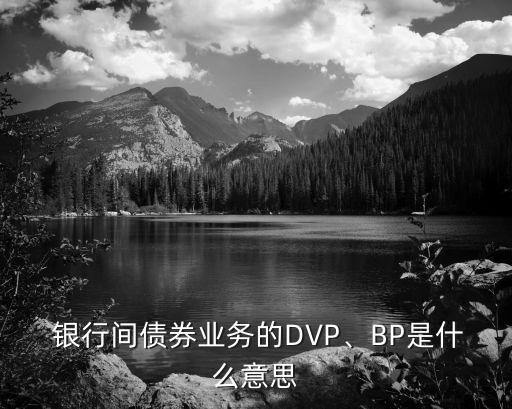  銀行間債券業(yè)務的DVP、BP是什么意思