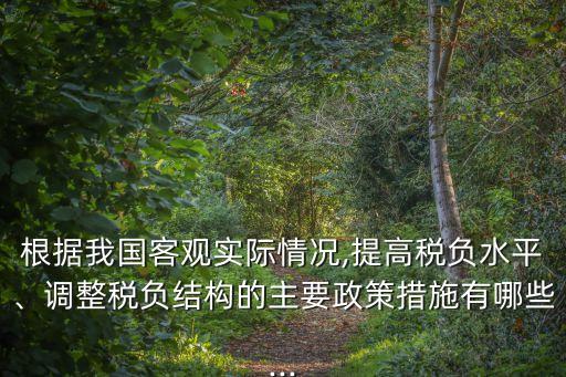 根據(jù)我國(guó)客觀實(shí)際情況,提高稅負(fù)水平、調(diào)整稅負(fù)結(jié)構(gòu)的主要政策措施有哪些...