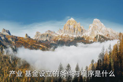  產業(yè) 基金設立的條件與程序是什么